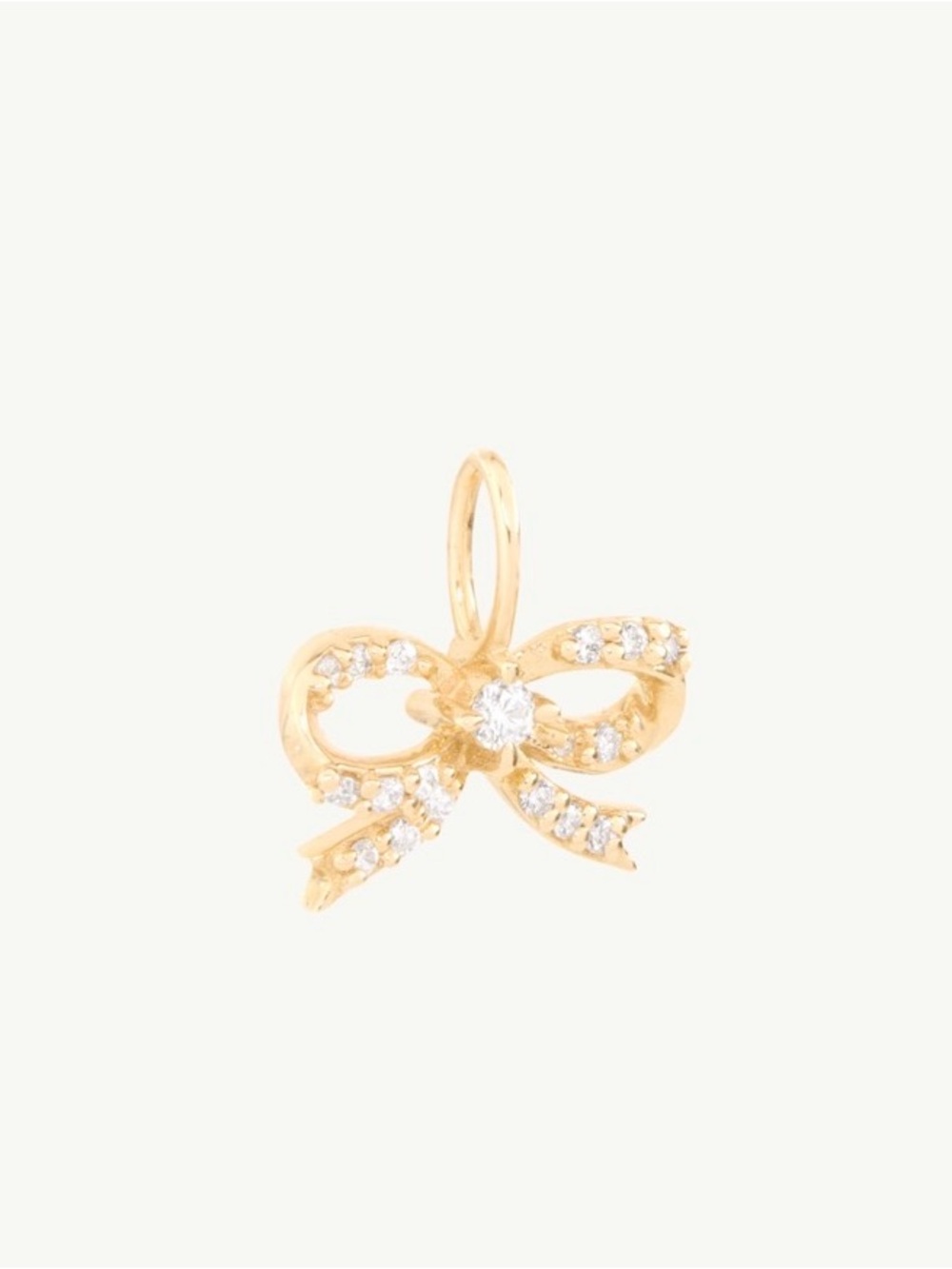 Catbird Lovesick Diamond Bow Gold Charm
